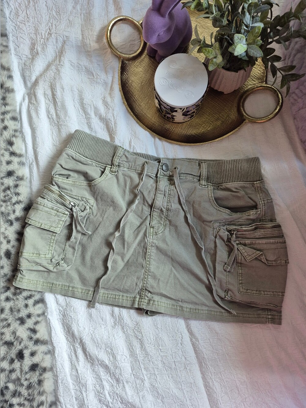 American Eagle Stretch Cargo Mini Skort Sage